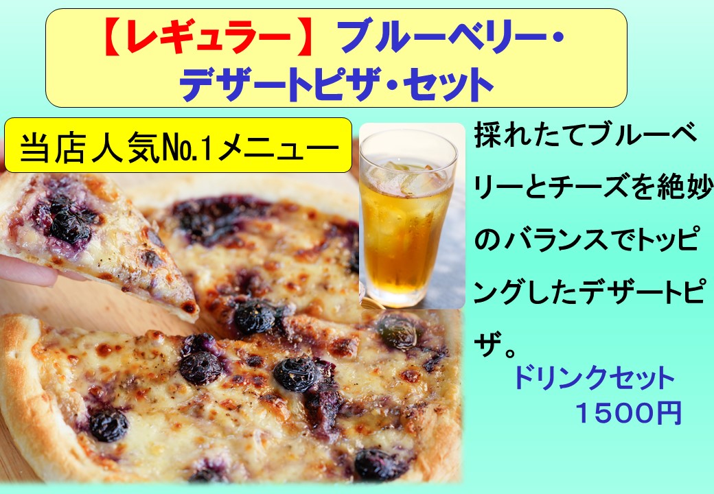 レギュラー ブルーベリー デザートピザ 1500円 愛知県岡崎市の観光ならブルーベリファームおかざき